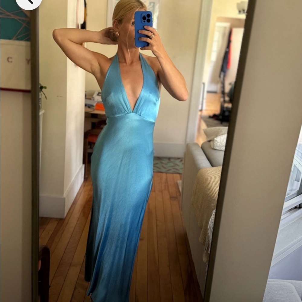 Bec & Bridge Light Blue Halter Maxi Dress